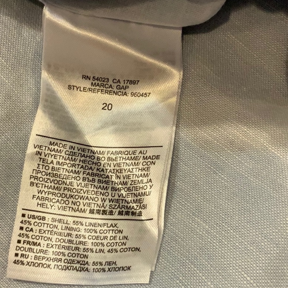 Nwot Gap Blue Color Block Chambray Linen Dress 20 - image 8